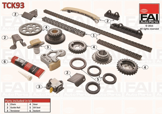 Pavaros grandinės komplektas FAI AutoParts TCK93
