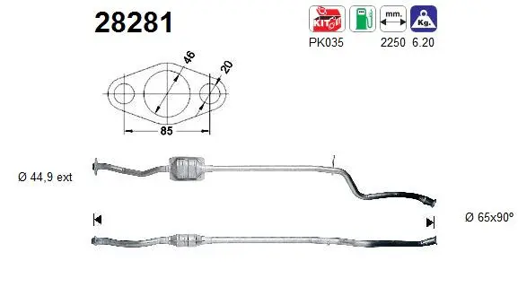 Katalizatoriaus keitiklis AS 28281