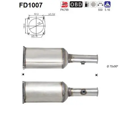 Išmetimo sistemos filtras AS FD1007