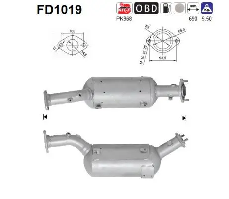 Išmetimo sistemos filtras AS FD1019