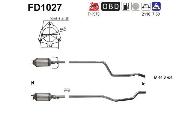 Išmetimo sistemos filtras AS FD1027