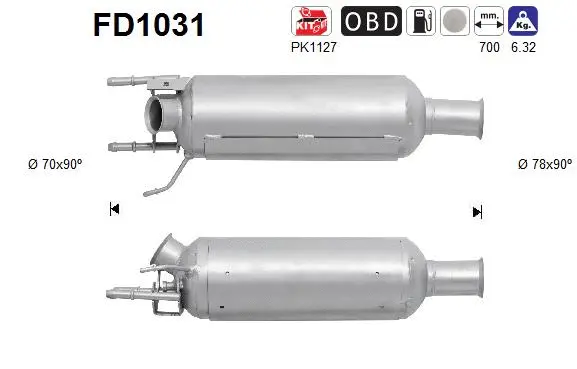 Išmetimo sistemos filtras AS FD1031