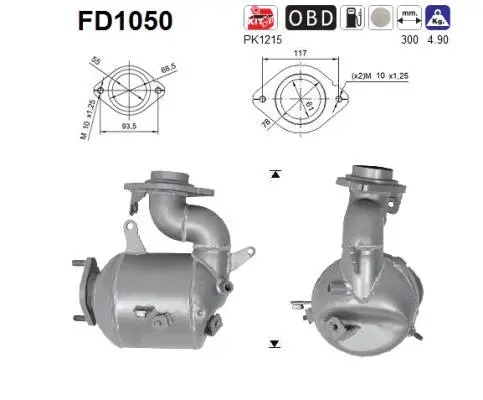 Išmetimo sistemos filtras AS FD1050
