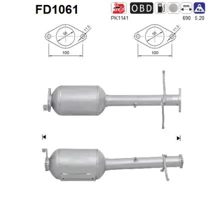 Išmetimo sistemos filtras AS FD1061