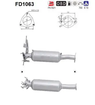 Išmetimo sistemos filtras AS FD1063