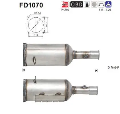 Išmetimo sistemos filtras AS FD1070