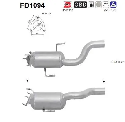 Išmetimo sistemos filtras AS FD1094