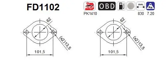 Išmetimo sistemos filtras AS FD1102