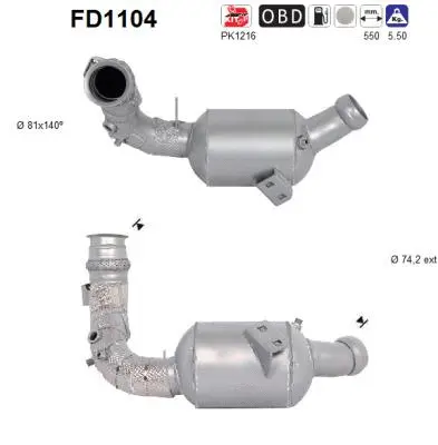 Išmetimo sistemos filtras AS FD1104