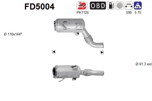 Išmetimo sistemos filtras AS FD5004