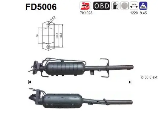 Išmetimo sistemos filtras AS FD5006