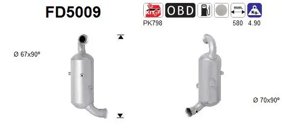 Išmetimo sistemos filtras AS FD5009