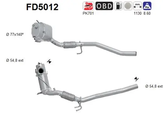 Išmetimo sistemos filtras AS FD5012