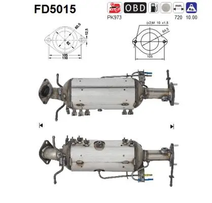 Išmetimo sistemos filtras AS FD5015