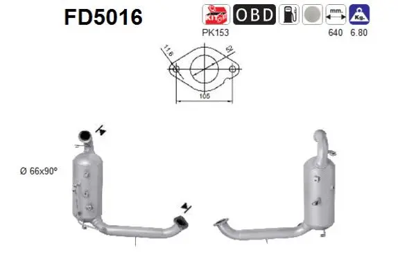 Išmetimo sistemos filtras AS FD5016