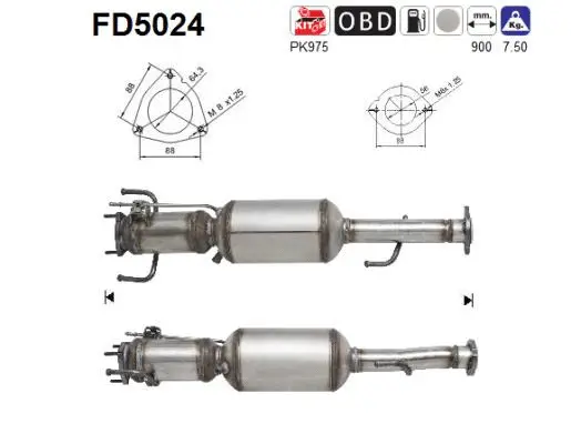 Išmetimo sistemos filtras AS FD5024