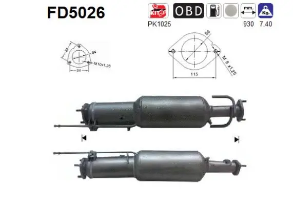 Išmetimo sistemos filtras AS FD5026