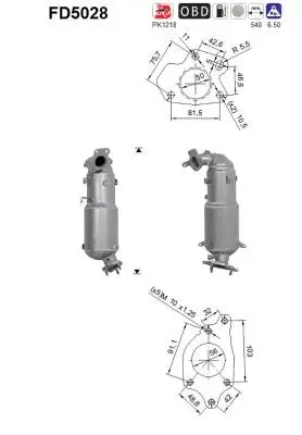 Išmetimo sistemos filtras AS FD5028