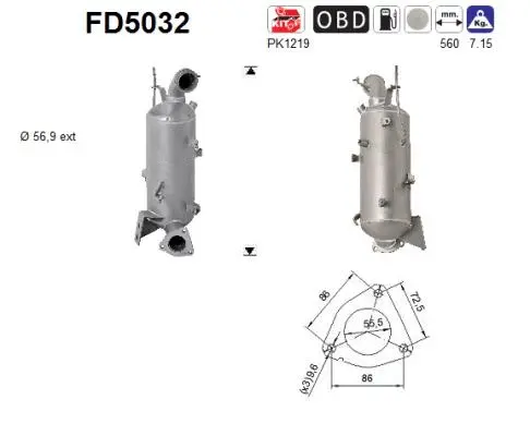 Išmetimo sistemos filtras AS FD5032