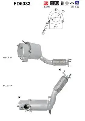 Išmetimo sistemos filtras AS FD5033