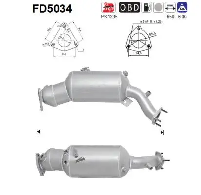 Išmetimo sistemos filtras AS FD5034