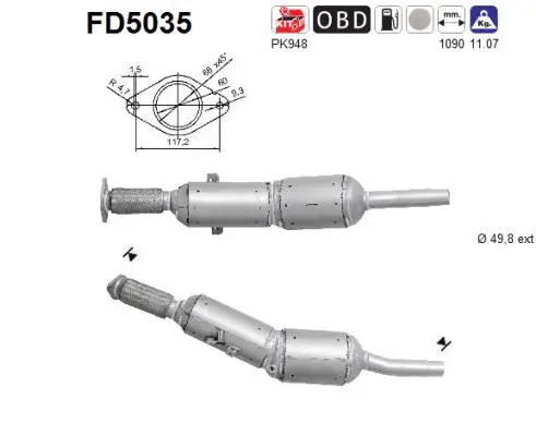 Išmetimo sistemos filtras AS FD5035