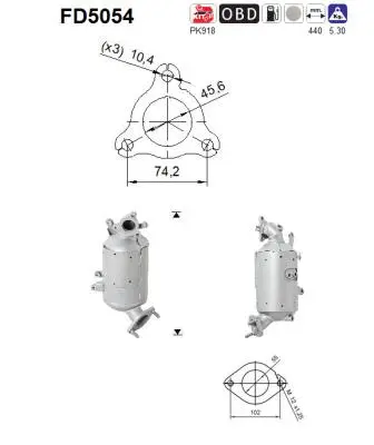 Išmetimo sistemos filtras AS FD5054