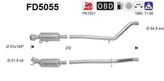 Išmetimo sistemos filtras AS FD5055