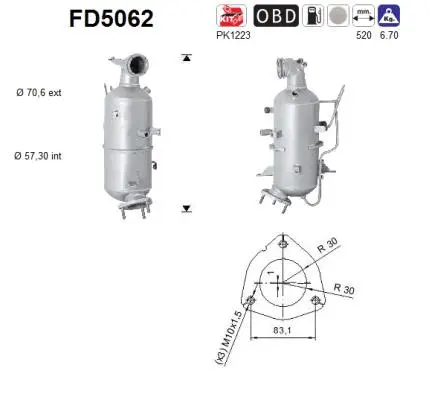 Išmetimo sistemos filtras AS FD5062