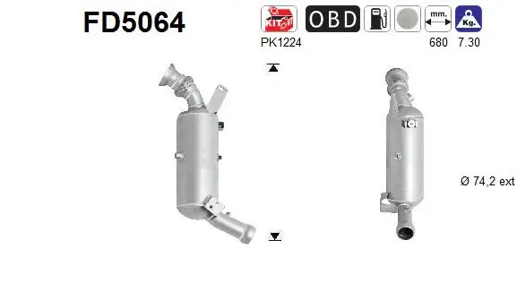 Išmetimo sistemos filtras AS FD5064