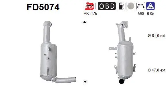 Išmetimo sistemos filtras AS FD5074
