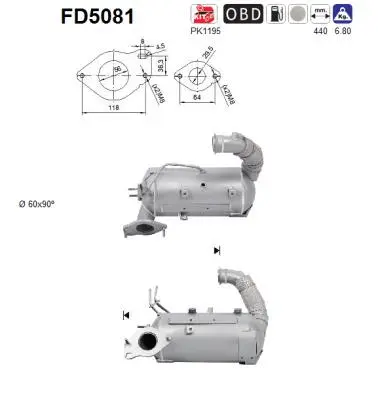 Išmetimo sistemos filtras AS FD5081