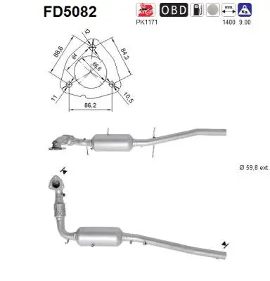 Išmetimo sistemos filtras AS FD5082