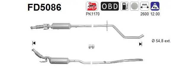 Išmetimo sistemos filtras AS FD5086