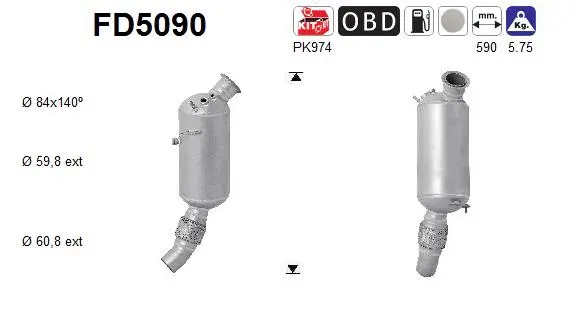 Išmetimo sistemos filtras AS FD5090