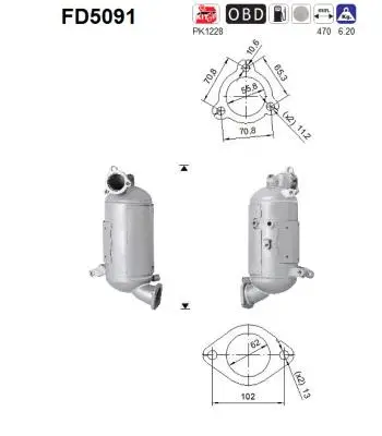 Išmetimo sistemos filtras AS FD5091
