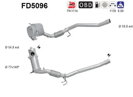 Išmetimo sistemos filtras AS FD5096