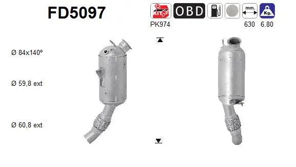 Išmetimo sistemos filtras AS FD5097
