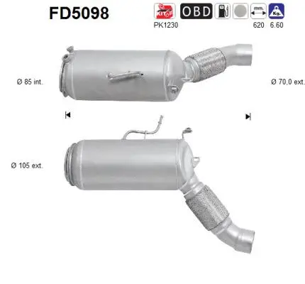 Išmetimo sistemos filtras AS FD5098
