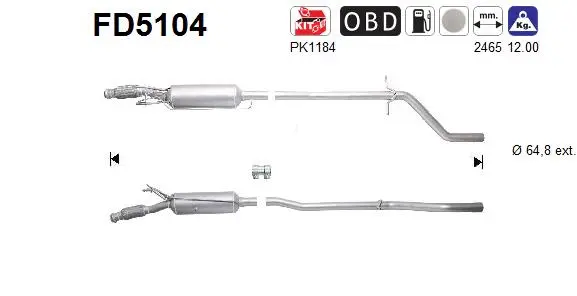 Išmetimo sistemos filtras AS FD5104