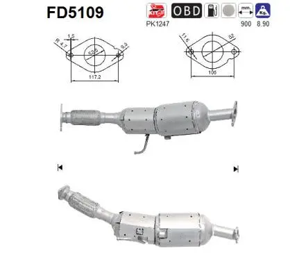 Išmetimo sistemos filtras AS FD5109