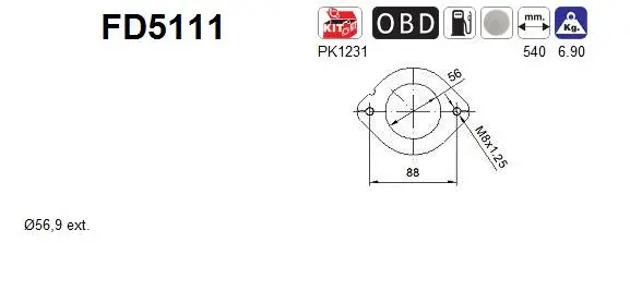 Išmetimo sistemos filtras AS FD5111