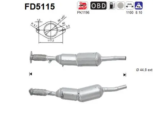 Išmetimo sistemos filtras AS FD5115