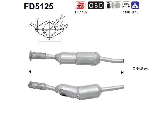 Išmetimo sistemos filtras AS FD5125