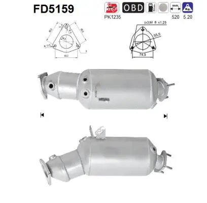Išmetimo sistemos filtras AS FD5159