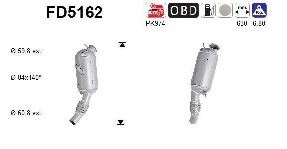 Išmetimo sistemos filtras AS FD5162
