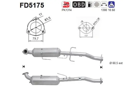 Išmetimo sistemos filtras AS FD5175
