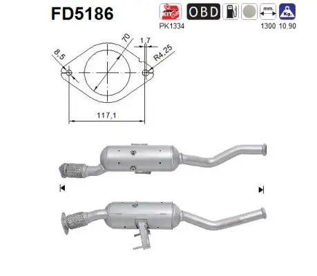 Išmetimo sistemos filtras AS FD5186
