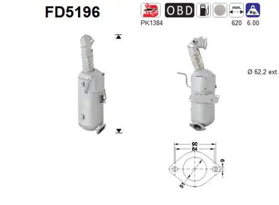 Išmetimo sistemos filtras AS FD5196