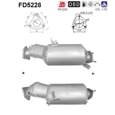 Išmetimo sistemos filtras AS FD5228